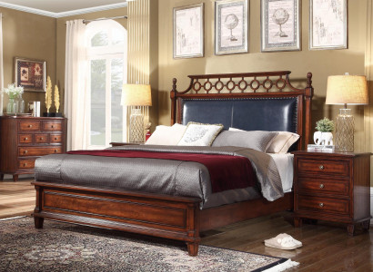 Bed 2x Nightstand 3 pcs. Bedroom Set Design Luxury Beds Classic Upholstery